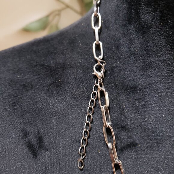 Womens Fashion Silver Tone Box Chain Multi Strand Necklace with Lobster Clasp - Picture 7 of 7